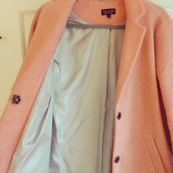 Topshop Boiled Wool Coral Coat - Picture 9 of 12